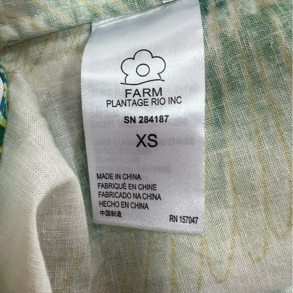 FARM Rio NWT Araras Parrot Print Smocked Linen Relaxed Fit White Jumpsuit, XS - Picture 11 of 14
